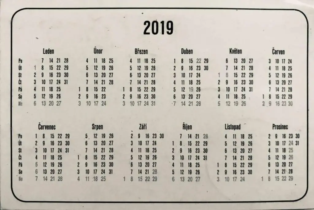 Podrobný kalendář