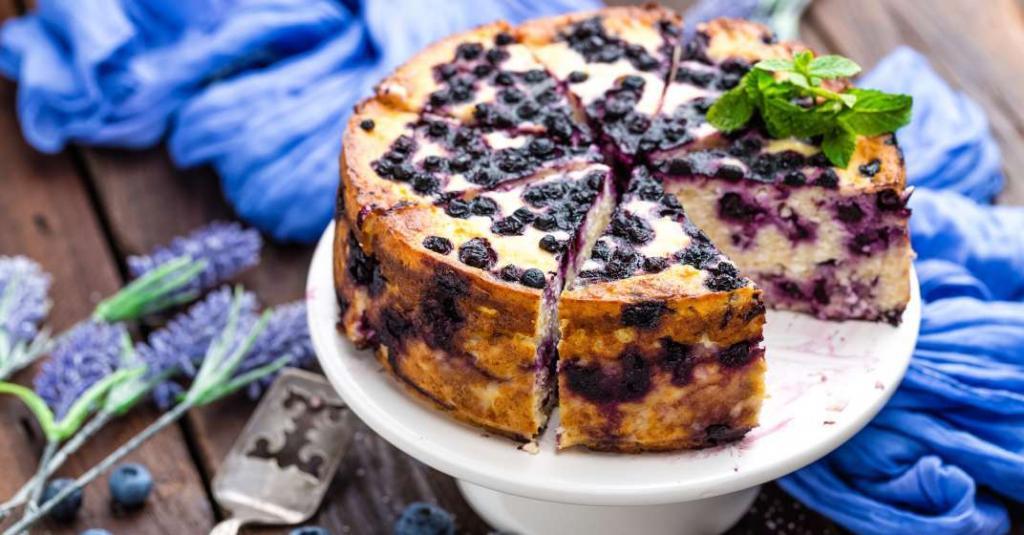 borůvkový zdravý cheesecake